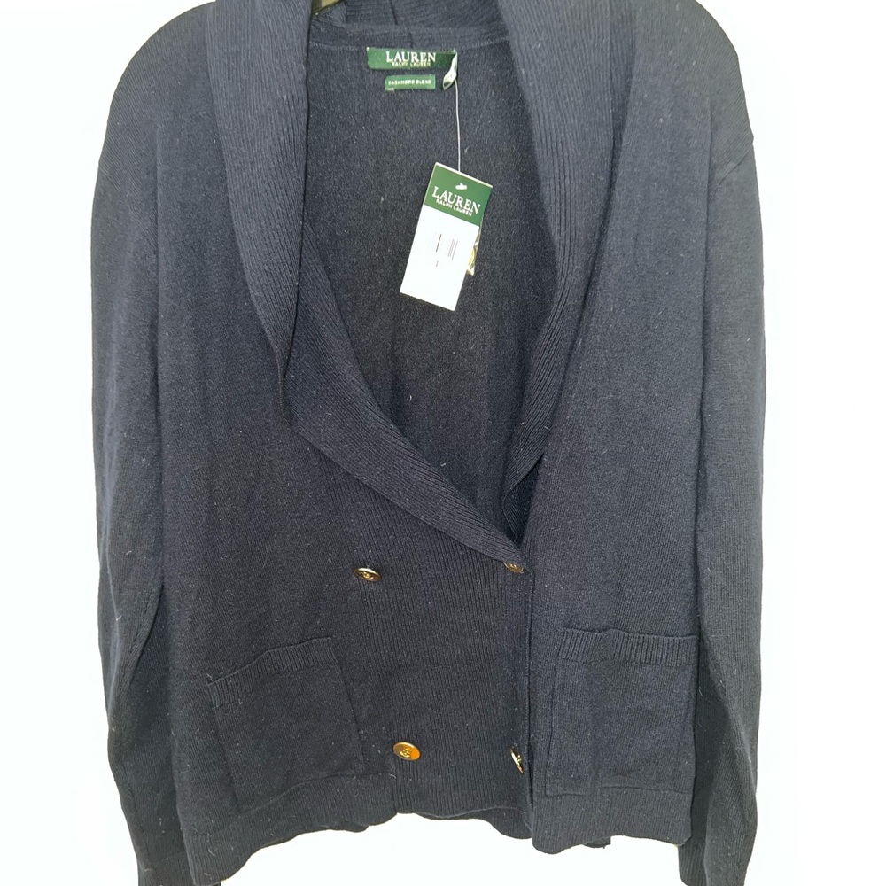 Ralph Lauren Black Cashmere Blend Cardigan
